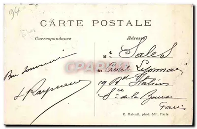 Vincennes — Cours Marigny — Statua generała Daumesnila — E. M. — Rewers