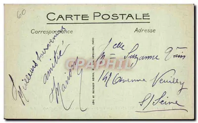 Zamek Pierrefonds — Widok z drogi do Villers-Cotterets — ND. — Rewers
