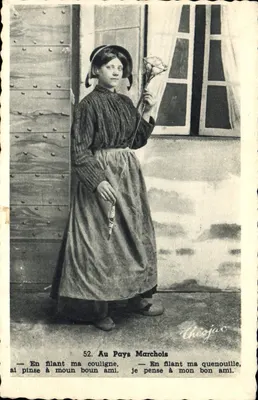 Mulher no Pays Marchois — filant à la quenouille — Théojuv