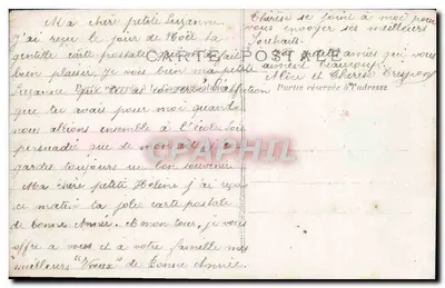 Fille en robe rose tenant des lilas — Bonne Année — PF n° 125 — Verso