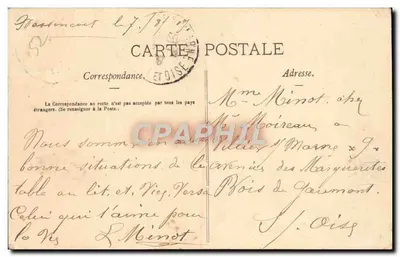 Antieke ansichtkaart Bassoncourt Algemene Uitzicht en Cote Saint Nicolas — Achterkant