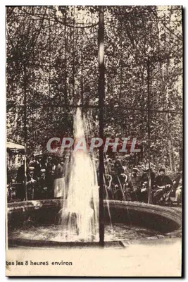 Fonte em um parque arborizado — cerca de 8 horas —