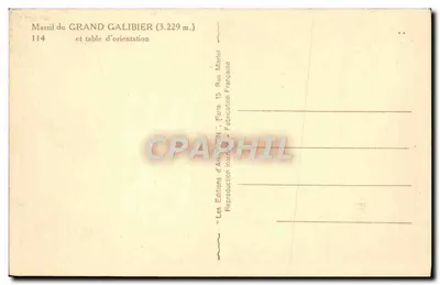 Massif do Grand Galibier — 3.229 m — Edições d'Art Martel — Verso