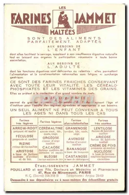 Les Vieilles Provinces de France — Le Poitou — Édité par les Farines Jammet — Verso