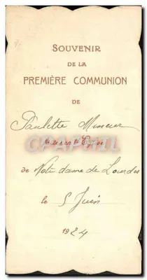 Pierwsza komunia — Paullette Mineur — wydawca N.V. Léti, Paryż, n° 5/3 — Rewers