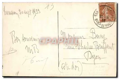 Tartarin van Tarascon — voor het vertrek naar Afrika, oefent hij in het jagen tussen de struiken langs de Rhône — uitgever niet zichtbaar, n° 941 — Achterkant