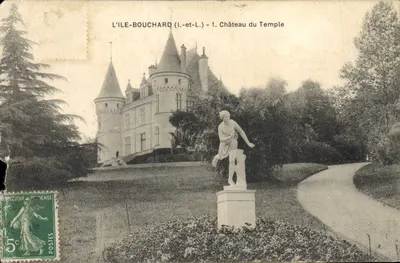 Bilhete postal antigo A Ilha Bourchard Castelo do Templo