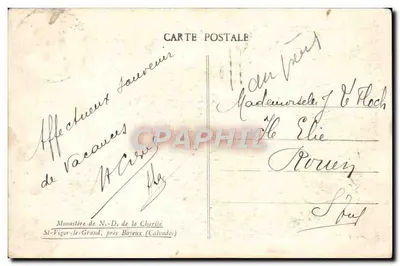 Estátua da Virgem no meio do Parque — Mosteiro de N.-S. da Caridade, St-Vigor-le-Grand, perto de Bayeux (Calvados) — Verso