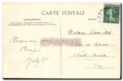 Bron van Lison — waterval — Cliché Ch. Simon, uitgever, Maiche-Ornans, n° L. 6 — Achterkant