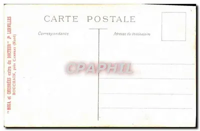 Castelo de campo — vista de uma casa com telhado de colmo — editor Lervilles — Verso