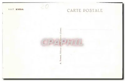 अल्पीय गांव — पैनोरमिक दृश्य चर्च और पर्वत के साथ — A. Tomasi, Ajaccio (कॉर्सिका) — पीछे