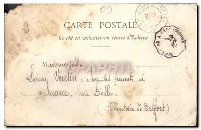 Bilhete postal antigo Ariege Larroque — Verso