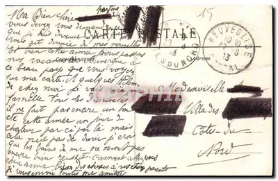 Antieke ansichtkaart En Aurergne Cantal Neuveglise Algemene uitzicht — Achterkant