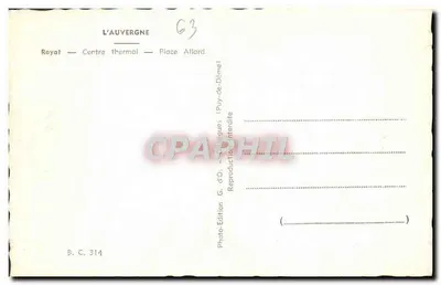 Royat — Centrum wodne — Plac Allard — Wydawca G. d'O. — Nr serii B.C. 314 — Rewers