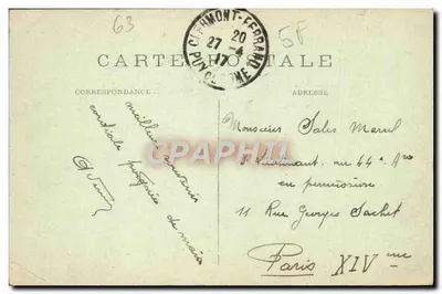 Glermont-Ferrand (P.-de-D.) — Plac Jaude — L'Hironnelle, Paryż, nr 423 — Rewers