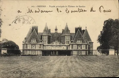 Randan — Fachada principal do Castelo de Randan — Editor E.B., Place des Quatre-Chemins, Vichy