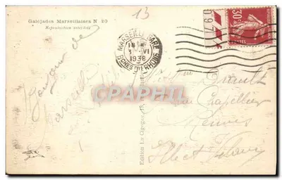 Marselha — Dois nadadores no Vieux Port — Galéjades Marseillaises N°20 — Verso