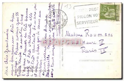 Widok ulicy Port w Marseille — wydawca 'REAL-PHOTO' nr 13 — Rewers