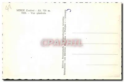 Mende (Lozère) — Vista geral — Edição Boissonnade — Verso