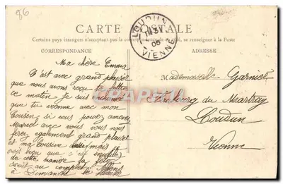 Poitiers — Grotta ogrodu Blossac — B.J.C. Paris — Rewers