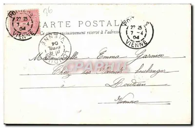 Poitiers — Zamek wodny — Wydawca nieznany, numer serii nie widoczny — Rewers