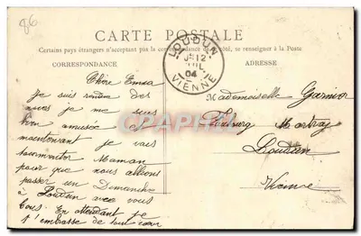Poitiers — Vista del Clain al Ponte San Cipriano — B.J.C., Parigi — Verso
