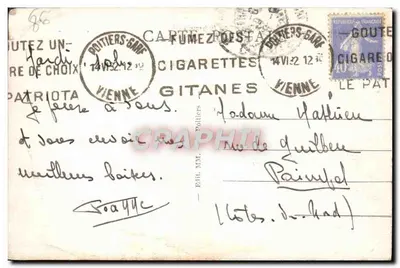 Poitiers - La Préfecture — bâtiment administratif avec grille ornée, éditeur 'E.A.H. MM. Poitiers' — Achterkant