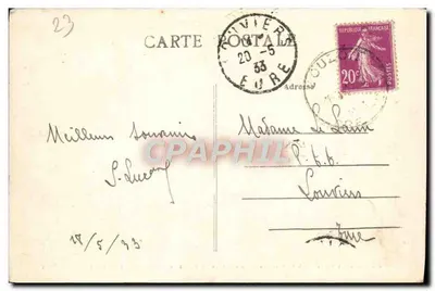 Widok doliny Creuse z mostu Bussacau-sur-Creuse — MFA — nr 676 — Rewers