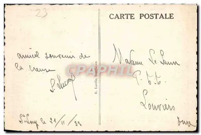 Boussac — Antigo Castelo feudal, reconstruído parcialmente nos séculos XV e XVI — B. Laville, Montfuron, n°740 — Verso