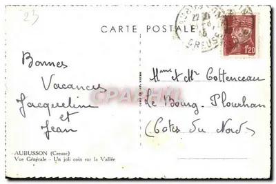 Aubusson (Creuse) — Vista Geral — Um lindo canto na Vale — editor Bilhete postal moderno — Verso