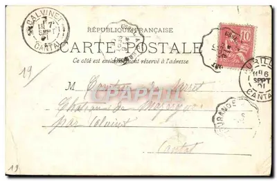 Bilhete postal antigo Ussel Maison Lavialle — Verso