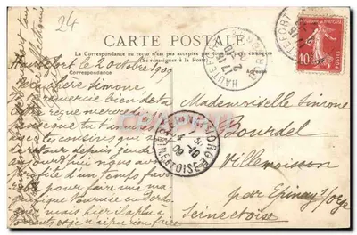 Hautefort — Vue générale (côté Levant) — éditeur : Phototypie Bessot & Gutoine, Brive — Verso