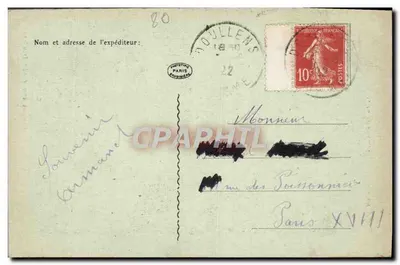 Doullens — Widok Pałacu Miejskiego — Bocquet-Renard, wyd. Doullens — Rewers