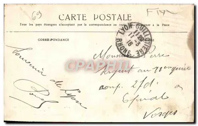 LYON — Place des Cordeliers, Pérystyle de la Bourse et Église Saint-Bonaventure — E.R. n°180 — Verso