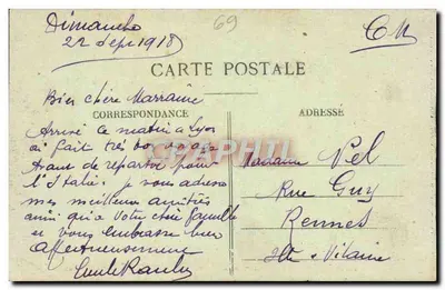 LYON — La Catedral — El Palacio de Justicia y el Coteau de Fourvière — Editor: 5500 — Reverso