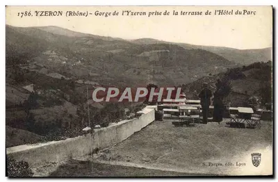 Yzeron (Rhône) — Gorge do Yzeron vista da varanda do Hotel do Parc — S. Farges, editor Lyon