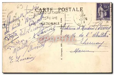 Lyon — Ponte Saint-Clair e colina da Croix-Rousse — Editor: Victor Hugo, n°37 — Verso