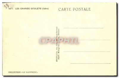 Wielkie Przepaści — Isère — wydawca Braun & Cie, Grenoble — Rewers