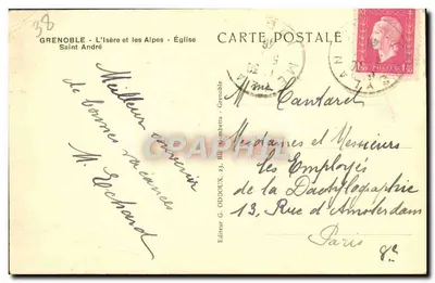 Grenoble - A Isère e as Alpes - Igreja — G. Oddoux, n°36 — Verso