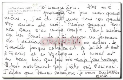Port Nice — Widok portu z statkiem turystycznym — Wydawca: La Côte d'Azur — Rewers
