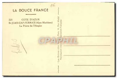 Widok Saint-Jean-Cap-Ferrat — Wyspa Hospice — Wydawnictwo Sztuki Yvonne, Paryż — Rewers