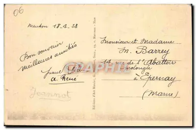 Menton — Widok z Garavan — Wydawca Munier, nr 251 — Rewers