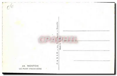 Menton — O Ponte Fronteira — C.A.D.S.E. Grenoble — Verso