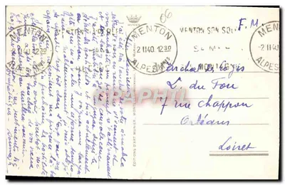 Menton — Los Hoteles, Valle del Borrigo — Foto Munier — Reverso
