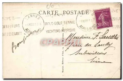 Cannes — Promenade de la Croisette i Mont Chevalier — Munier, wydawca sztuki — Rewers