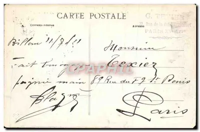 L'Auvergne pittoresca — Strada del Mont-Dore a Murols, un tornante brusco sul torrente Dyane — editore Blathey, n° 4780 — Verso