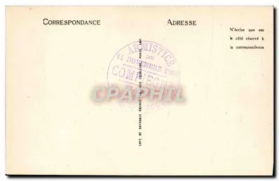 Las Compiègne — Wagon Marszałka Foch, w którym podpisano armistycje 11 listopada 1918 — LL — Rewers