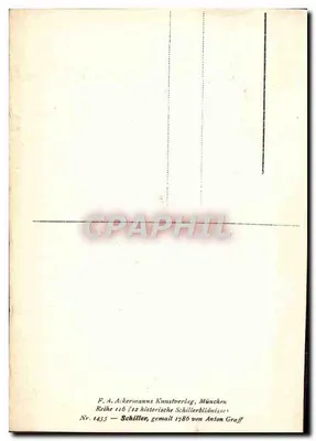 Schiller — portrait par Anton Graff — éditeur F. A. Ackermanns Kunstverlag, München, n° 1455 — Verso