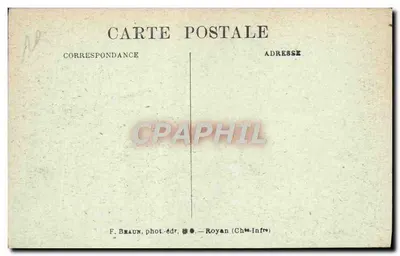 Ronce-les-Bains — Chegada a Ronce pela estrada de La Tremblade — F. Braun, Royan (Charente-Inférieure) — Verso