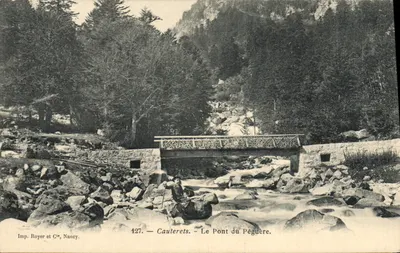 Cauterets — Le Pont du Péguère — Imp. Royer et Cie, Nancy, n° 127
